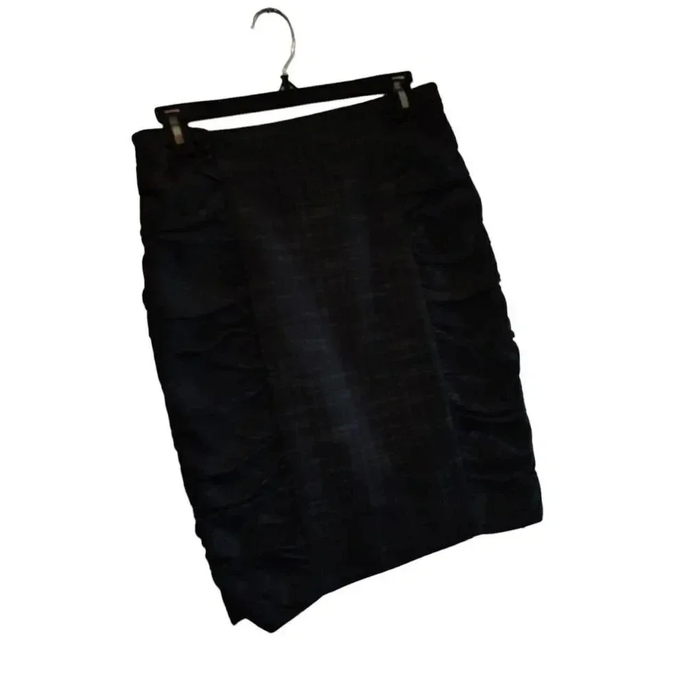 Anthropologie Cartonnier Pencil Skirt Business Womens Size 2 Gray Ruched Detail